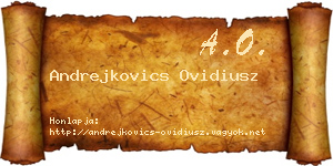Andrejkovics Ovidiusz névjegykártya